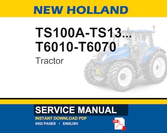 Instrukcja serwisowa i naprawy ciągników New Holland Ts100a, Ts110a, Ts115a, Ts125a, Ts130a, Ts135a, T6010, T6020, T6030, T6050, T6070 | Pobierz plik PDF