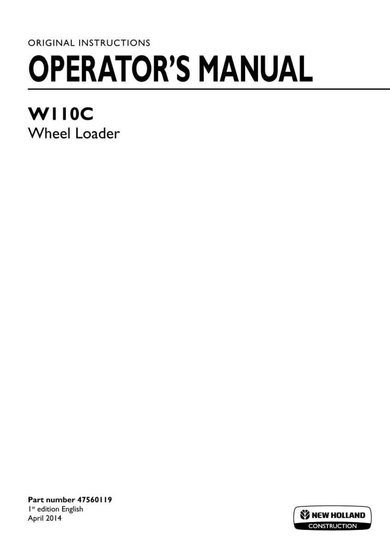 New Holland W110C Wheel Loader Operator Owners Operation Manual | Instant PDF Download image 3