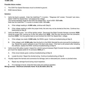 Puede incluir: Un documento t&eacute;cnico titulado Distribution Systems - Fault Codes E0663-04-CSW Fan Speed Decr. Shorted to Low Source. Describe las causas, los modos de fallo y los pasos de resoluci&oacute;n de problemas para un m&oacute;dulo derecho y un circuito.