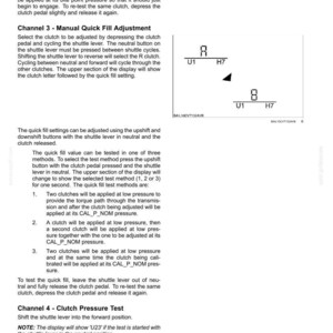May include: A technical document with instructions for electrical systems and electronic modules. The document includes diagrams and text explaining clutch adjustments, pressure tests, and quick fill settings. The document also includes the date 18/04/2013.