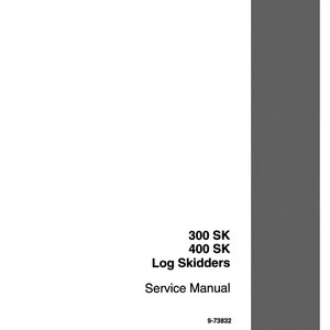 May include: A white service manual with the text "300 SK, 400 SK, Log Skidders, Service Manual" in black. The manual has a gray vertical stripe on the right side and the Case logo at the bottom.
