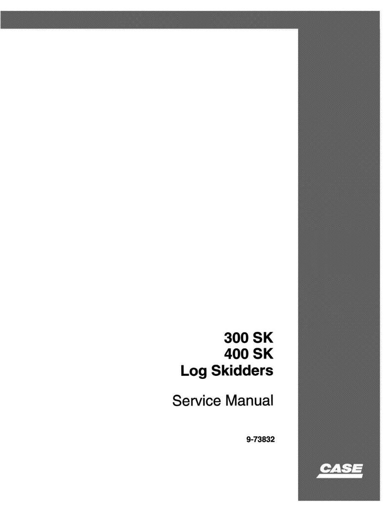 May include: A white service manual with the text "300 SK, 400 SK, Log Skidders, Service Manual" in black. The manual has a gray vertical stripe on the right side and the Case logo at the bottom.