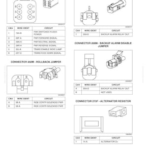 May include: Diagram of electrical connectors, including Connector 197M, 209F, 209M, 202M, and 215F. Each connector is labeled with wire identifiers and circuit descriptions. The image is a technical illustration.