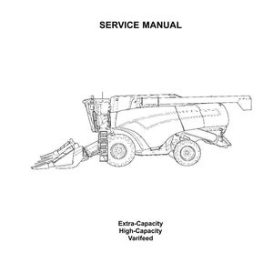 May include: A New Holland Agriculture service manual cover featuring a black and white line drawing of a combine harvester. The text reads New Holland Agriculture, Service Manual, Extra-Capacity High-Capacity Varifeed, and 84299175A 18/03/2010.