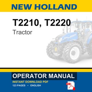 New Holland T2210, T2220 Tractor Operator Owners Operation Manual | Instant PDF Download image 1