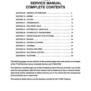 New Holland T1530 Tractor Service Repair Workshop Manual | Instant PDF Download image 3