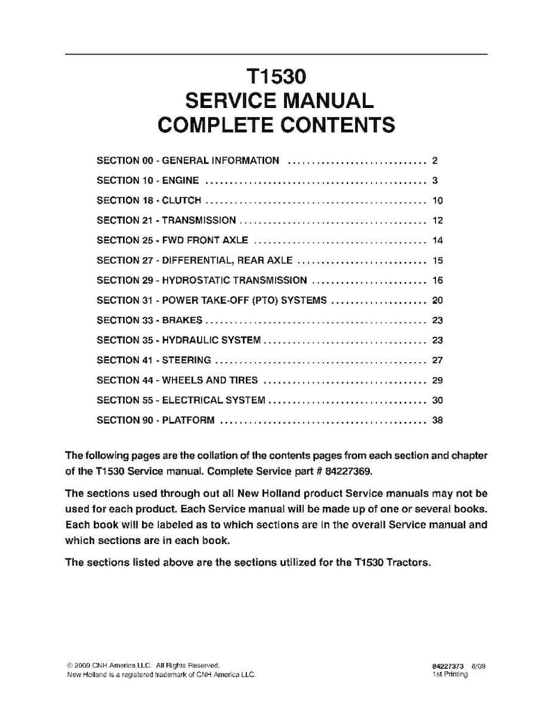New Holland T1530 Tractor Service Repair Workshop Manual | Instant PDF Download image 3