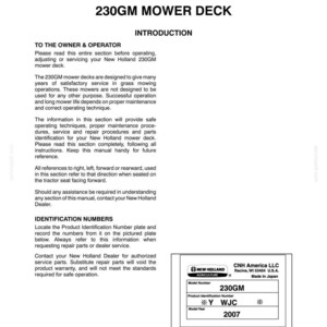 New Holland T1110, 230GM Tractor Operator Owners Operation Manual | Instant PDF Download image 8