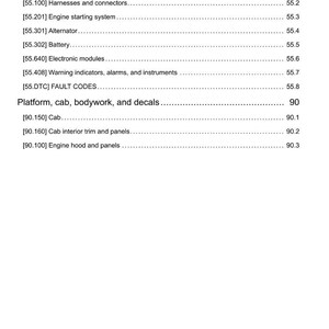 May include: A page from a manual with the title "Electrical systems" and "Platform, cab, bodywork, and decals." The page lists various components and their corresponding page numbers. The date at the bottom of the page is 24/02/2015.