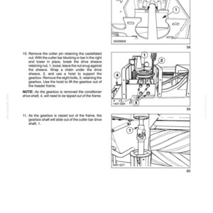 May include: A technical manual page titled SECTION 31 - IMPLEMENT POWER TAKE OFF (PTO) - CHAPTER 3, featuring three black and white line drawings with numbered labels 1 through 4, illustrating the removal process of a gearbox and drive shaft.