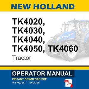 Manual de operación y mantenimiento para tractores New Holland TK4020, TK4030, TK4040, TK4050 y TK4060 / Descarga instantánea en PDF imagen 1