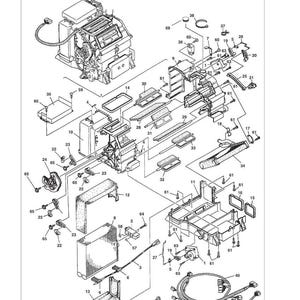 May include: Diagram of an air conditioner unit, labeled "AIR CONDITIONER RH plus - RH 5.6". The image shows an exploded view of the unit's components, including wiring, panels, and various mechanical parts. The diagram is labeled with numbers.