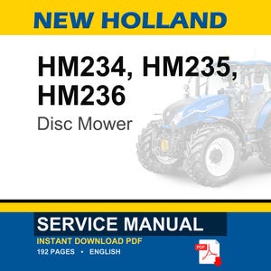 New Holland Hm234, HM235, HM236 Disc Mower Service Repair Workshop Manual | Instant PDF Download image 1