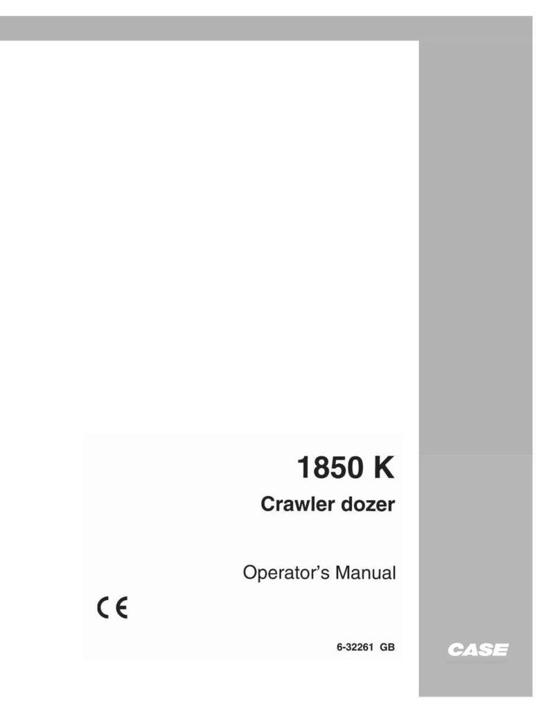 May include: White and gray document with the text "1850 K Crawler dozer Operator's Manual" and the CE symbol. The Case logo is in the bottom right corner.