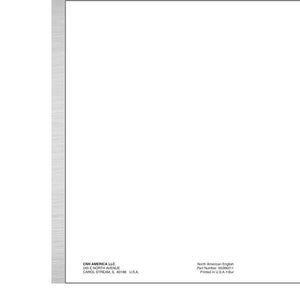 Puede incluir: Una p&aacute;gina de documento blanca con un borde vertical gris met&aacute;lico a la izquierda. El texto dice CNH AMERICA LLC, 245 E NORTH AVENUE, CAROL STREAM, IL 60188 U.S.A., North American English, Part Number 60366311, Printed in U.S.A. Bur.