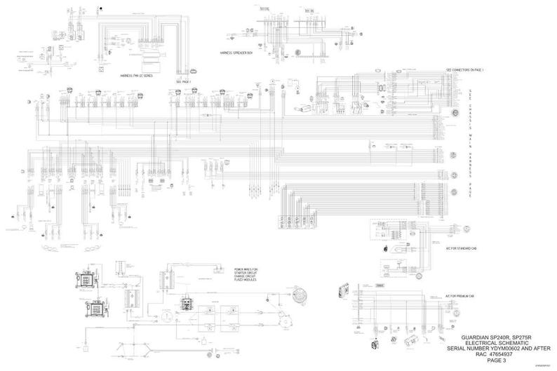 May include: A detailed electrical schematic diagram in black and white, featuring complex wiring layouts, connectors, and component symbols. The diagram includes text indicating the model and serial number, along with the page number.