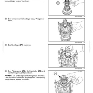 May include: A technical manual page titled Getriebe - Semi-Powershift-Getriebe, interne Komponenten, featuring four black and white line drawings illustrating the assembly of transmission components with numbered parts 276, 277, 278, 279, 298, 299, and 300.