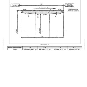 May include: Diagram of a seal ring straightening jig made of mild steel. The diagram includes measurements in inches and millimeters, with dimensions such as 4.3307 in (110 mm) and 5.12 in (130 mm).