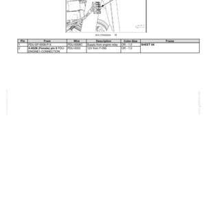 Puede incluir: Diagrama de sistemas el&eacute;ctricos, arneses y conectores. La imagen incluye un diagrama con una tabla que detalla las conexiones de los pines, los tipos de cables y las descripciones. El diagrama tambi&eacute;n muestra un primer plano de un conector.
