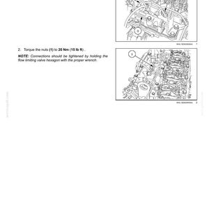 Peut inclure: Sch&eacute;ma du syst&egrave;me d'injection de carburant d'un moteur, d&eacute;taillant le raccordement des conduites de carburant et les sp&eacute;cifications de couple. Comprend des illustrations en gros plan avec des composants num&eacute;rot&eacute;s et des instructions textuelles.