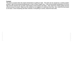 Op de afbeelding: Een technisch document met de titel "Elektrische systemen - STORINGCODES" en foutcode 3899-Info: Motortemperatuur overschreden waarschuwingsniveau. Het biedt context en stappen voor probleemoplossing.
