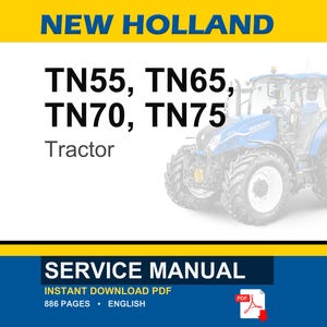 New Holland Tn55, Tn65, TN70, TN75 Tractor Service Repair Workshop Manual | Instant PDF Download image 1
