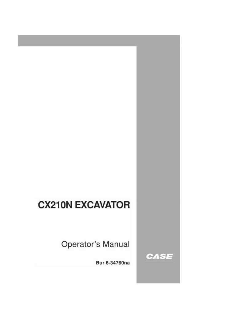May include: A white Operator's Manual for the CX210N EXCAVATOR, with the CASE logo in the lower right corner. The manual's title is in bold black text, and the cover has a gray border.