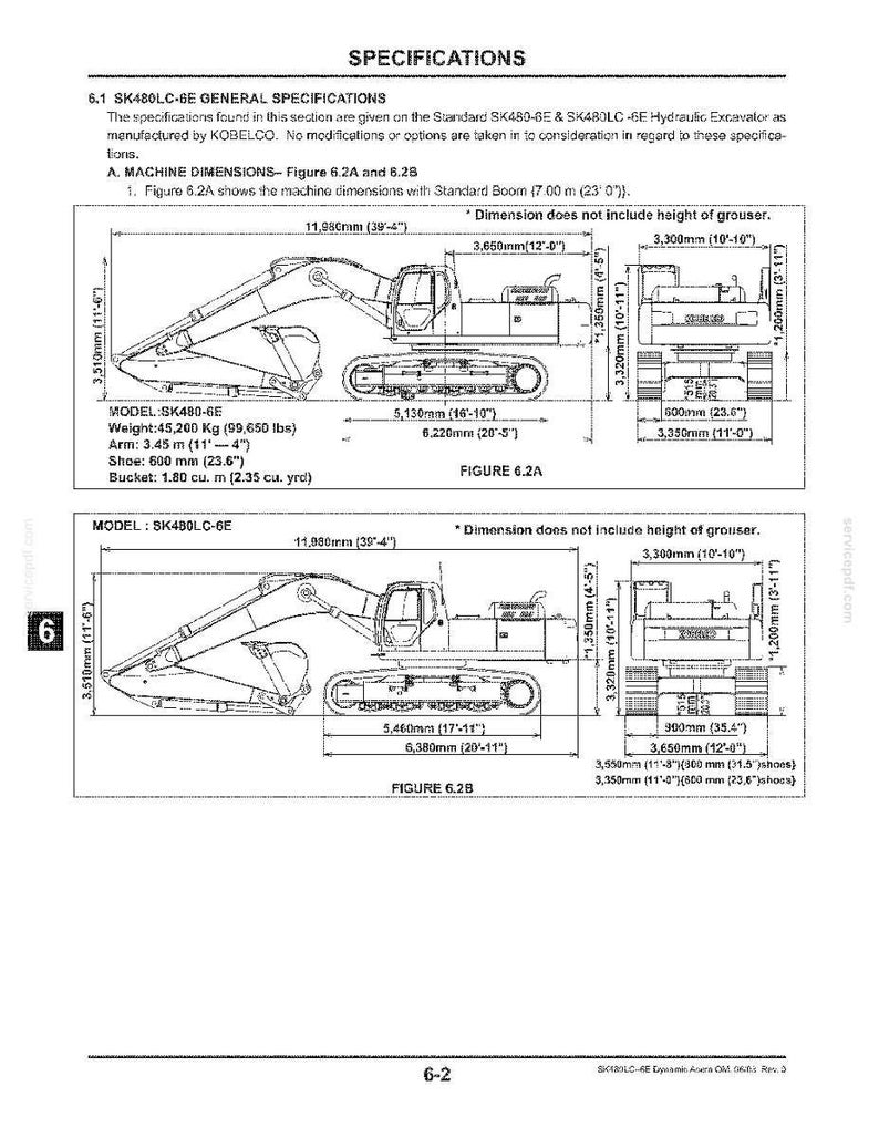 Kobelco SK480LC-6E Hydraulic Excavator Operator Owners Operation Manual | Instant PDF Download image 8