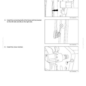 May include: Diagram from a manual showing steps for assembling machinery components. Includes close-up illustrations of parts with labels and arrows. Text instructions detail the process, including torque specifications of 0.3-0.4 inches.