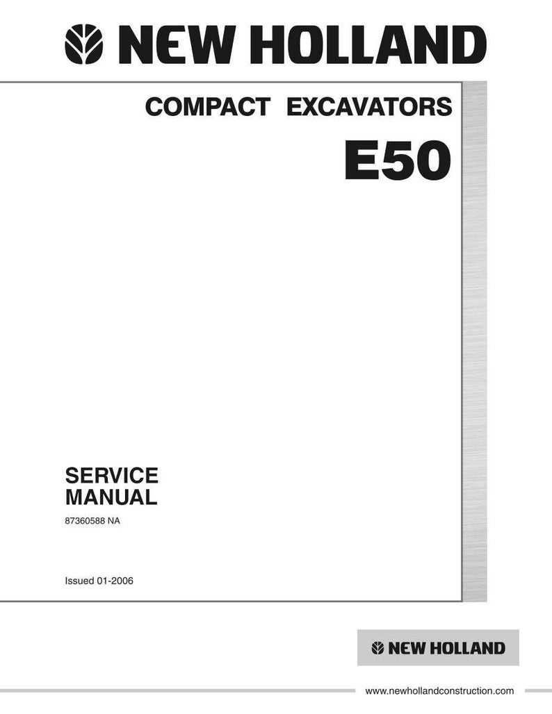 New Holland E50 Compact Excavator Service Repair Workshop Manual | Instant PDF Download image 3