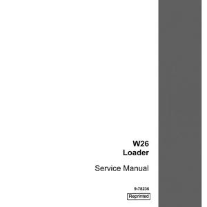 K&ouml;nnte beinhalten: Ein wei&szlig;es Servicehandbuch f&uuml;r einen W26-Lader. Das Cover zeigt den Text "W26 Loader Service Manual" in schwarzer Schrift. Das CASE-Logo befindet sich unten rechts. Das Handbuch ist mit "Reprinted" gekennzeichnet.