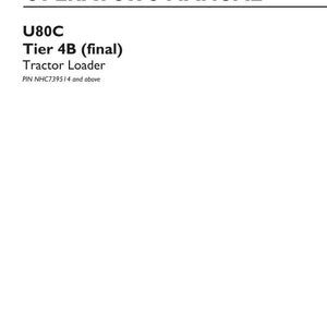 New Holland U80C Tier 4B (final) Tractor Loader Operator Owners Operation Manual | Instant PDF Download image 3