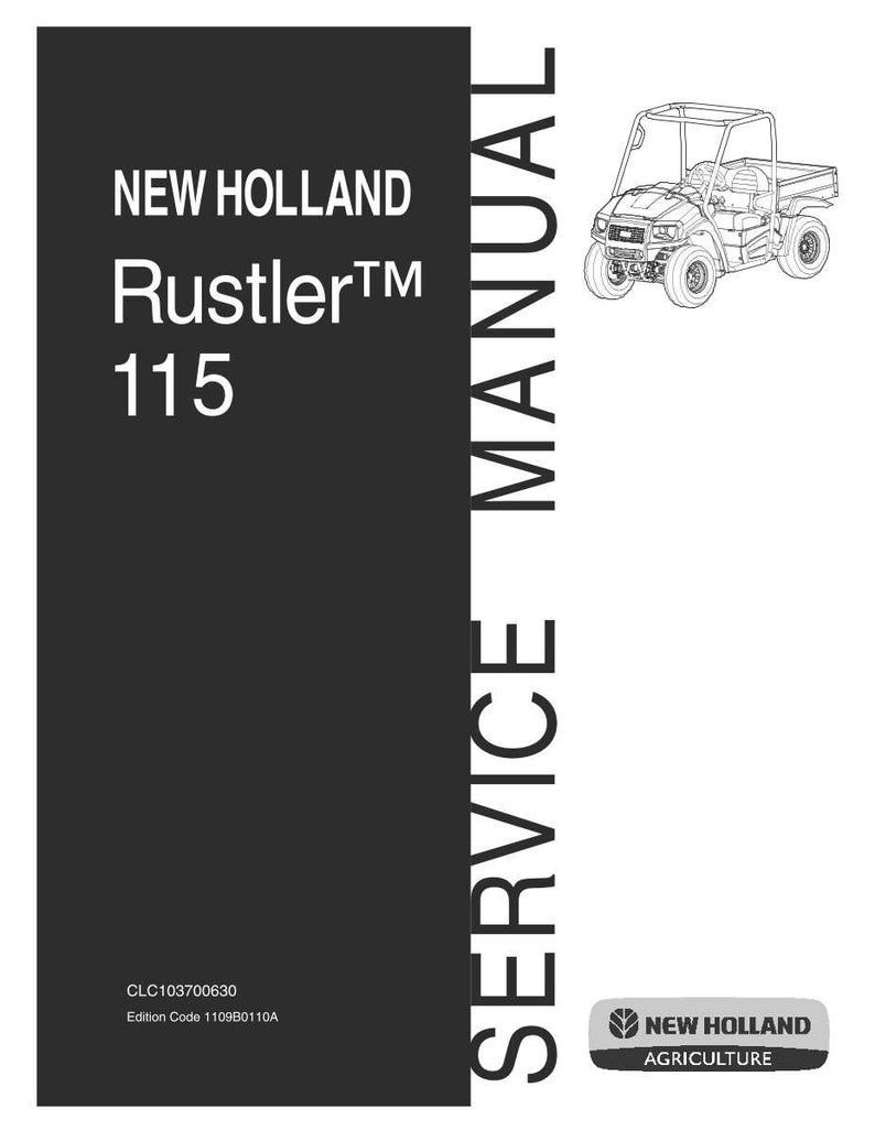 New Holland Rustler 115 Utility Vehicle Service Repair Workshop Manual | Instant PDF Download image 3