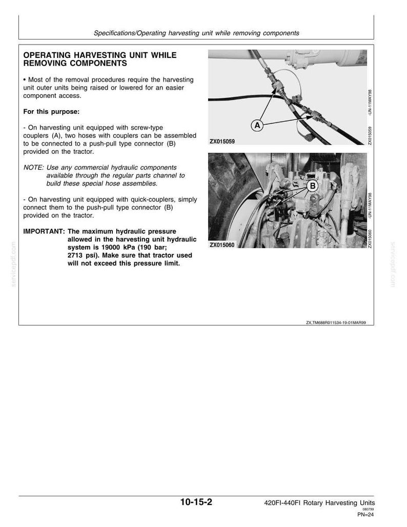 New Holland 420FI, 440FI Rotary Harvesting Header Service Repair Workshop Manual | Instant PDF Download image 4