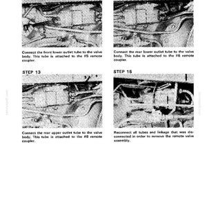 K&ouml;nnte beinhalten: Eine Seite aus einem Handbuch mit vier Diagrammen, die mit Schritt 12, Schritt 13, Schritt 14 und Schritt 15 beschriftet sind. Jeder Schritt zeigt eine Nahaufnahme von mechanischen Komponenten mit begleitendem Text, der die Verbindung von Rohren und Kupplungen beschreibt.