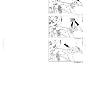 Puede incluir: Una p&aacute;gina de manual t&eacute;cnico titulada 4 - OPERATING INSTRUCTIONS con tres dibujos lineales en blanco y negro de controles de maquinaria. El texto explica que los rodillos en el joystick o una palanca adicional controlan el flujo hidr&aacute;ulico.