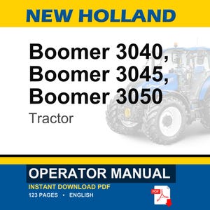 New Holland Boomer 3040, 3045, 3050 Tractor Operator Owners Operation Manual | Instant PDF Download image 1