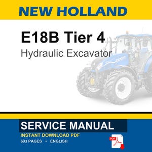 New Holland E18B Tier 4 Hydraulic Excavator Service Repair Workshop Manual | Instant PDF Download image 1