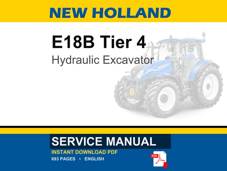 New Holland E18B Tier 4 Hydraulic Excavator Service Repair Workshop Manual | Instant PDF Download image 1