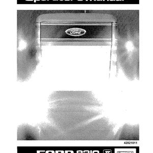 Pu&ograve; includere: Un manuale dell'operatore in bianco e nero per un trattore Ford 8210 II. La copertina presenta il testo Operator's Manual in alto, un logo Ford al centro e il testo FORD 8210 II e Reprinted in basso con il codice 42821011.