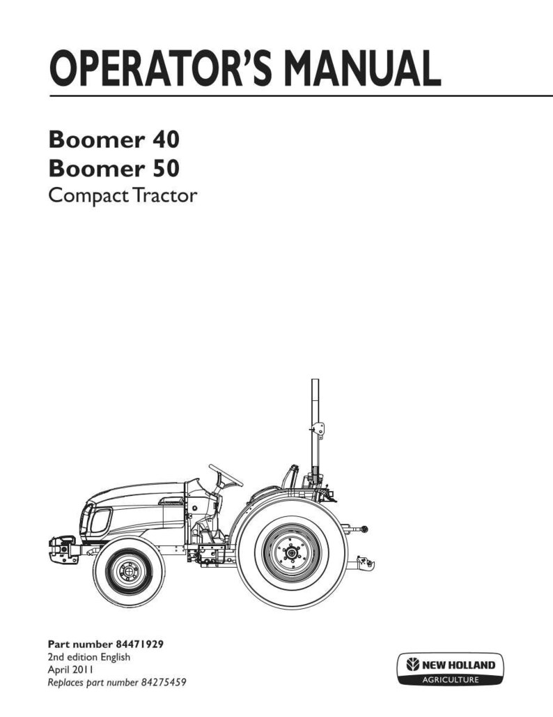 New Holland Boomer 40, Boomer 50 Compact Tractor Operator Owners Operation Manual | Instant PDF Download image 3