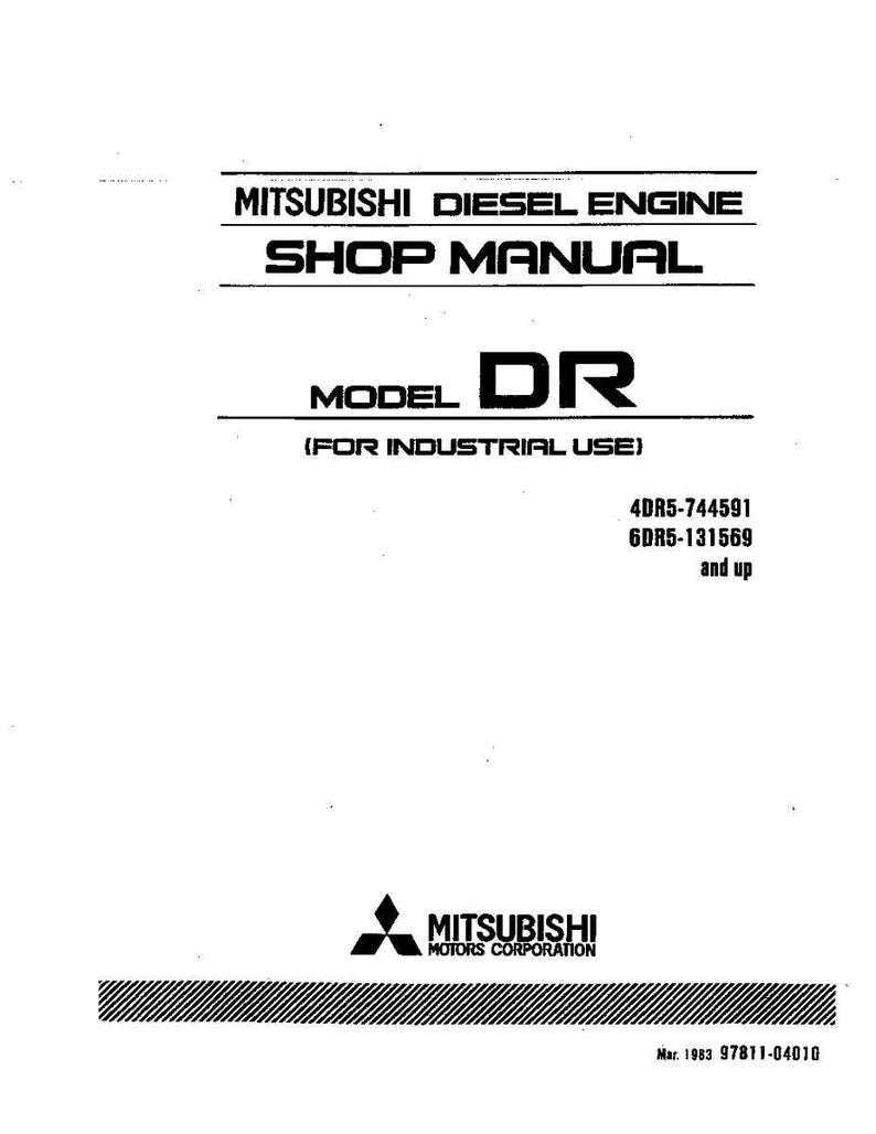 Mitsubishi 4DR5, 6DR5 Industrial Diesel Engine Service Repair Workshop Manual | Instant PDF Download image 3