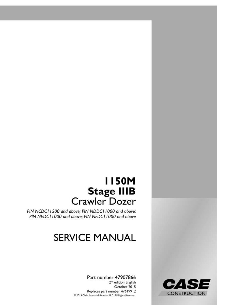 May include: A service manual for the 1150M Stage IIIB Crawler Dozer. The cover is white with black text, including the model name, "SERVICE MANUAL," and part number 47907866. The Case Construction logo is in the lower right corner.