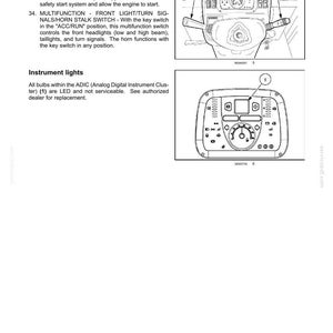 May include: Diagram of a vehicle's instrument panel, including the shuttle shift lever and multifunction switch. The image also shows the instrument lights and their components. Text includes warnings and instructions.
