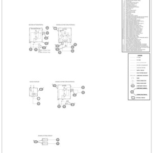 May include: A detailed hydraulic schematic for a CX130D LR excavator, featuring diagrams of circuits and components. The image includes a legend, item descriptions, and pressure settings. The document is labeled "Hydraulic Schematic" and "51437126EN - 2/2".