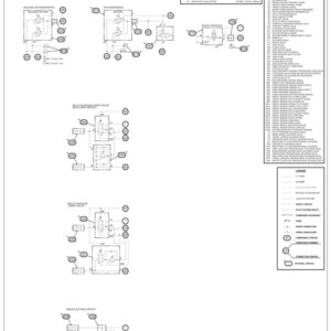 Pu&ograve; includere: Schema idraulico dettagliato per un escavatore CX370D 2PB, con diagrammi dei circuiti, etichette dei componenti e una legenda. Il disegno tecnico &egrave; in bianco e nero, con vari simboli e annotazioni.