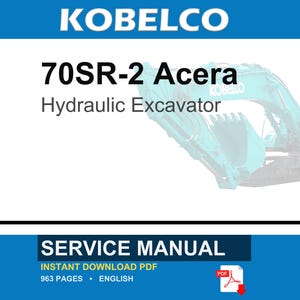Kobelco 70SR-2 Acera hydraulische graafmachine service reparatie werkplaatshandboek | Directe pdf-download afbeelding 1