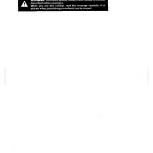 May include: A black and white warning label with the text "WARNING: This safety symbol is used in this manual to indicate important safety messages. When you see this symbol, read the message carefully. It is shown when possible injury or death can be caused."