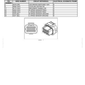 May include: Component diagram of wire connectors, labeled Connector X-020 - UCM - CN4B. The diagram includes a table with pin numbers, wire numbers, and circuit references. Two connector illustrations are also shown.