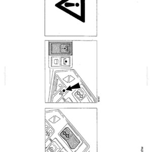 Pode incluir: Diagrama dos controles do painel do ve&iacute;culo, incluindo s&iacute;mbolos de aviso e indicadores operacionais. Apresenta um s&iacute;mbolo de perigo, um controle de luzes e outros &iacute;cones funcionais. A imagem &eacute; uma ilustra&ccedil;&atilde;o em preto e branco.